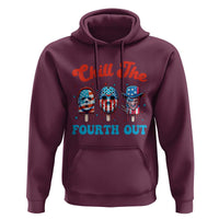 Funny Chill The Fourth Out Hoodie 4th of July Horror Movie Popsicle Mask USA Flag - Wonder Print Shop