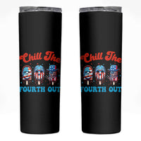 Funny Chill The Fourth Out Skinny Tumbler 4th of July Horror Movie Popsicle Mask USA Flag - Wonder Print Shop