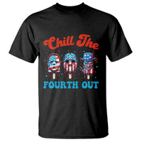 Funny Chill The Fourth Out T Shirt 4th of July Horror Movie Popsicle Mask USA Flag - Wonder Print Shop