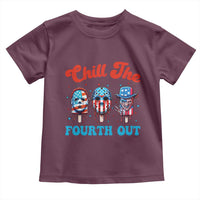 Funny Chill The Fourth Out Toddler T Shirt 4th of July Horror Movie Popsicle Mask USA Flag - Wonder Print Shop