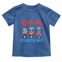 Funny Chill The Fourth Out Toddler T Shirt 4th of July Horror Movie Popsicle Mask USA Flag - Wonder Print Shop