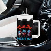 Funny Chill The Fourth Out Tumbler With Handle 4th of July Horror Movie Popsicle Mask USA Flag - Wonder Print Shop