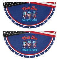 Funny Chill The Fourth Out Patriotic Fan Flag 4th of July Horror Movie Popsicle Mask USA Flag