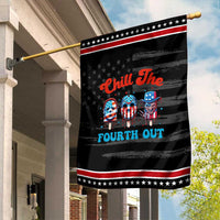 Funny Chill The Fourth Out Garden Flag 4th of July Horror Movie Popsicle Mask USA Flag