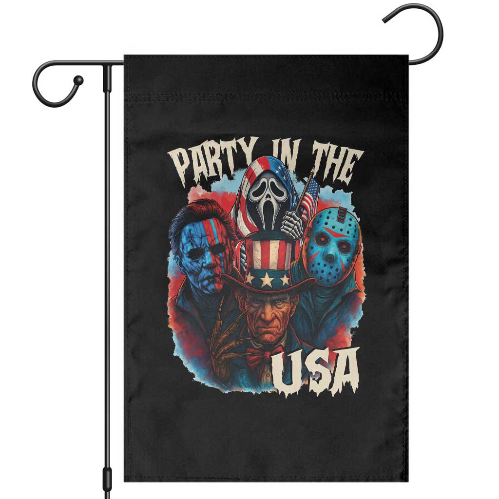 Funny Creepy 4th Of July Party In The USA Garden Flag 4th Of July Horror Movie Independence Day - Wonder Print Shop