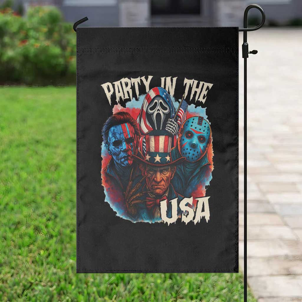 Funny Creepy 4th Of July Party In The USA Garden Flag 4th Of July Horror Movie Independence Day - Wonder Print Shop
