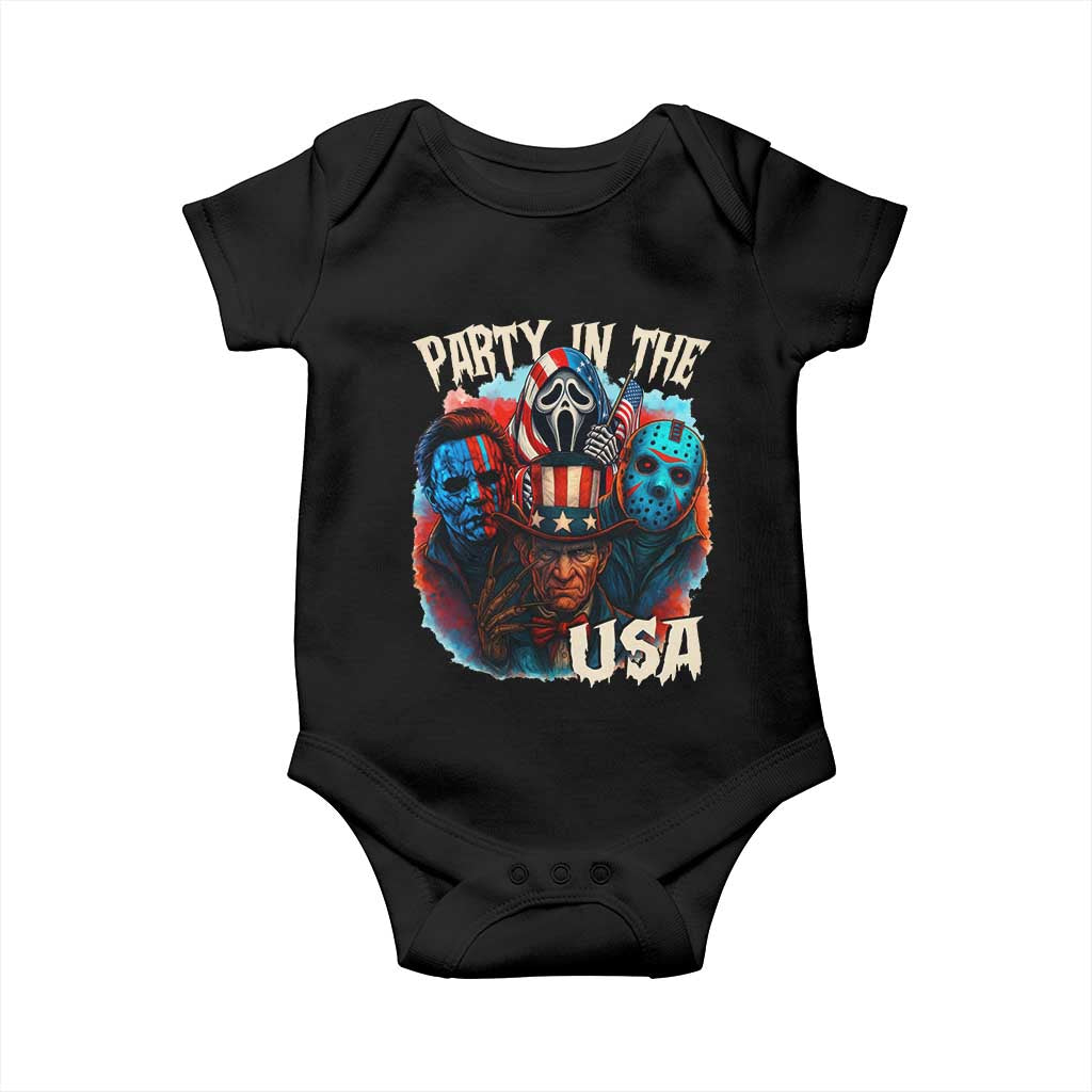 Funny Creepy 4th Of July Party In The USA Baby Onesie 4th Of July Horror Movie Independence Day - Wonder Print Shop