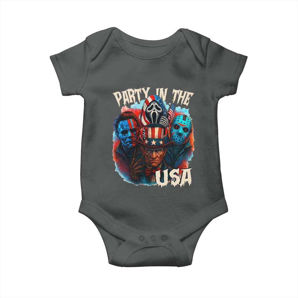 Funny Creepy 4th Of July Party In The USA Baby Onesie 4th Of July Horror Movie Independence Day - Wonder Print Shop