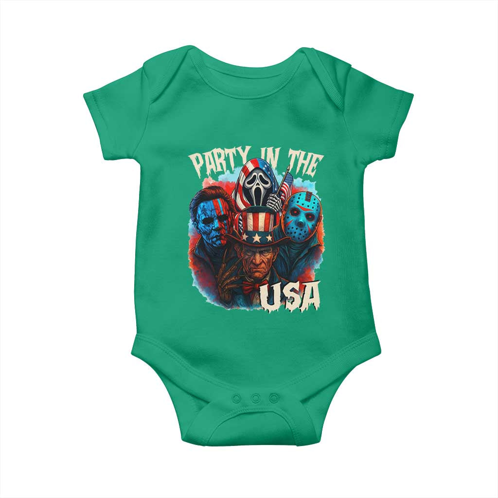Funny Creepy 4th Of July Party In The USA Baby Onesie 4th Of July Horror Movie Independence Day - Wonder Print Shop