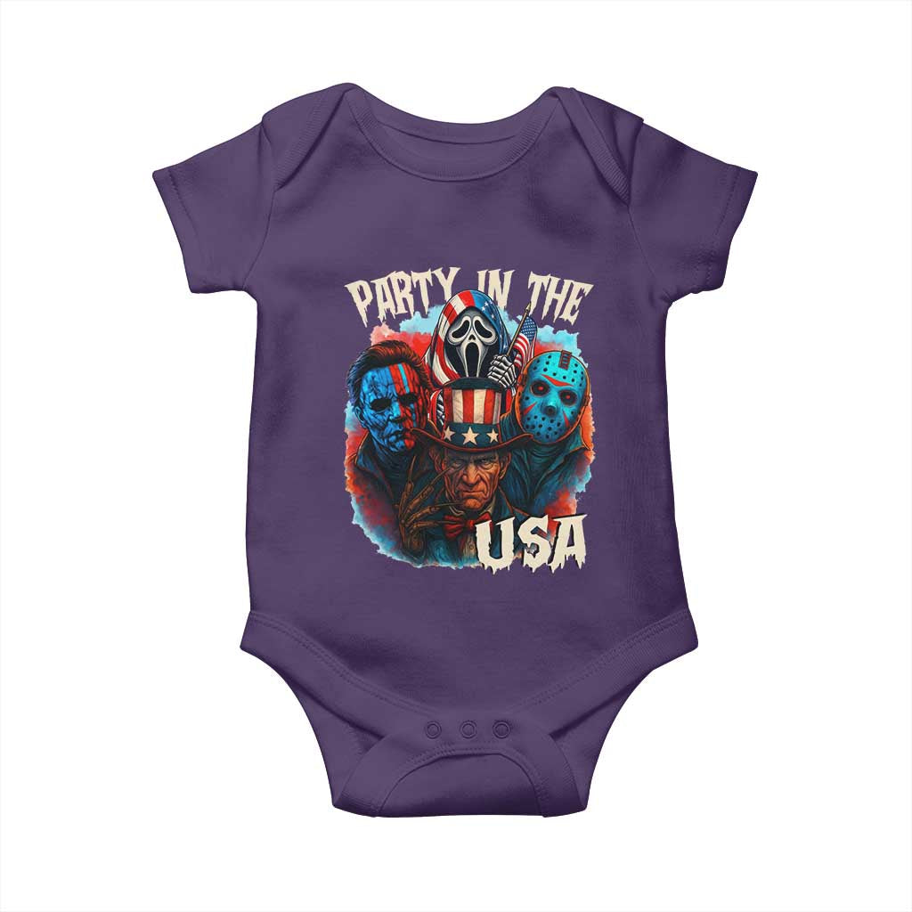 Funny Creepy 4th Of July Party In The USA Baby Onesie 4th Of July Horror Movie Independence Day - Wonder Print Shop