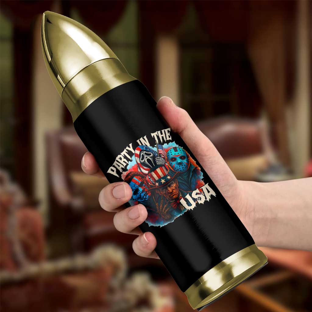 Funny Creepy 4th Of July Party In The USA Bullet Tumbler 4th Of July Horror Movie Independence Day - Wonder Print Shop