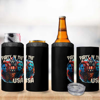 Funny Creepy 4th Of July Party In The USA 4 in 1 Can Cooler Tumbler 4th Of July Horror Movie Independence Day - Wonder Print Shop