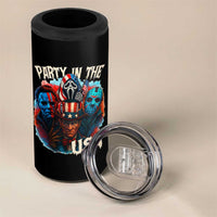 Funny Creepy 4th Of July Party In The USA 4 in 1 Can Cooler Tumbler 4th Of July Horror Movie Independence Day - Wonder Print Shop