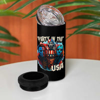 Funny Creepy 4th Of July Party In The USA 4 in 1 Can Cooler Tumbler 4th Of July Horror Movie Independence Day - Wonder Print Shop