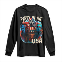 Funny Creepy 4th Of July Party In The USA Long Sleeve Shirt 4th Of July Horror Movie Independence Day - Wonder Print Shop