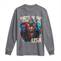 Funny Creepy 4th Of July Party In The USA Long Sleeve Shirt 4th Of July Horror Movie Independence Day - Wonder Print Shop