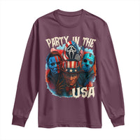 Funny Creepy 4th Of July Party In The USA Long Sleeve Shirt 4th Of July Horror Movie Independence Day - Wonder Print Shop