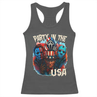 Funny Creepy 4th Of July Party In The USA Racerback Tank Top 4th Of July Horror Movie Independence Day - Wonder Print Shop
