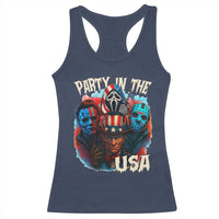 Funny Creepy 4th Of July Party In The USA Racerback Tank Top 4th Of July Horror Movie Independence Day - Wonder Print Shop