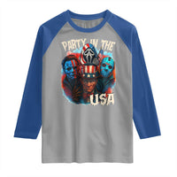 Funny Creepy 4th Of July Party In The USA Raglan Shirt 4th Of July Horror Movie Independence Day - Wonder Print Shop