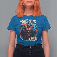 Funny Creepy 4th Of July Party In The USA T Shirt For Women 4th Of July Horror Movie Independence Day - Wonder Print Shop