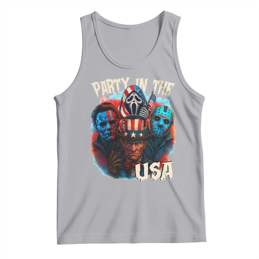 Funny Creepy 4th Of July Party In The USA Tank Top 4th Of July Horror Movie Independence Day - Wonder Print Shop
