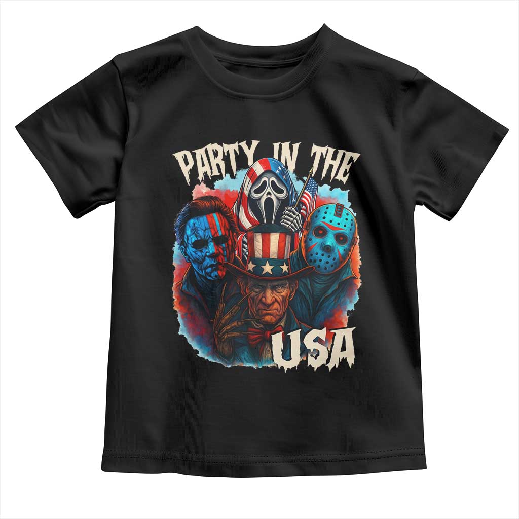 Funny Creepy 4th Of July Party In The USA Toddler T Shirt 4th Of July Horror Movie Independence Day - Wonder Print Shop