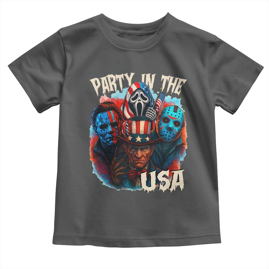Funny Creepy 4th Of July Party In The USA Toddler T Shirt 4th Of July Horror Movie Independence Day - Wonder Print Shop