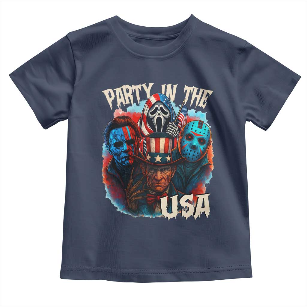 Funny Creepy 4th Of July Party In The USA Toddler T Shirt 4th Of July Horror Movie Independence Day - Wonder Print Shop