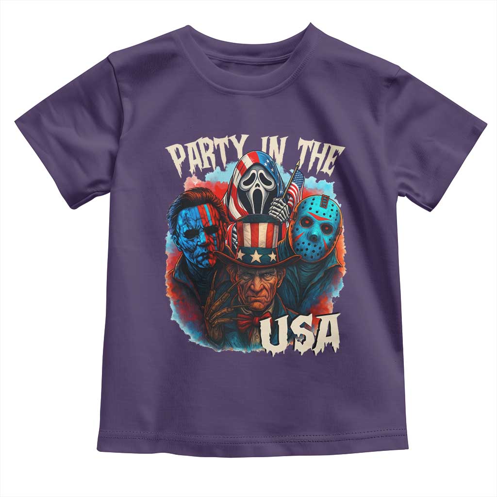 Funny Creepy 4th Of July Party In The USA Toddler T Shirt 4th Of July Horror Movie Independence Day - Wonder Print Shop