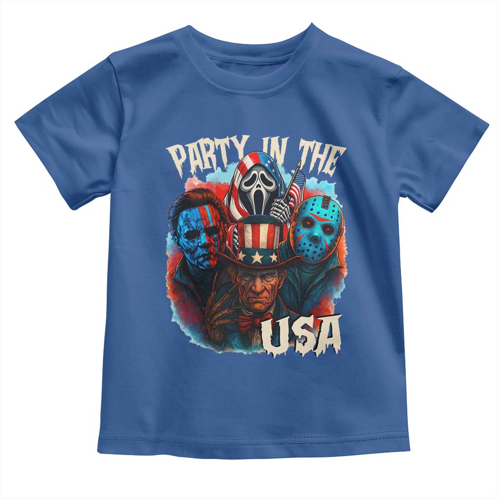 Funny Creepy 4th Of July Party In The USA Toddler T Shirt 4th Of July Horror Movie Independence Day - Wonder Print Shop