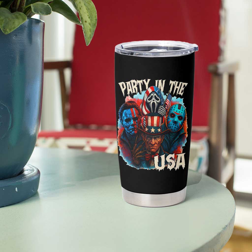 Funny Creepy 4th Of July Party In The USA Tumbler Cup 4th Of July Horror Movie Independence Day - Wonder Print Shop