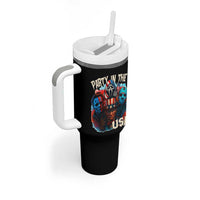 Funny Creepy 4th Of July Party In The USA Tumbler With Handle 4th Of July Horror Movie Independence Day - Wonder Print Shop