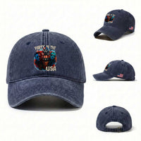 Funny Creepy 4th Of July Party In The USA Washed Cotton Baseball Cap 4th Of July Horror Movie Independence Day
