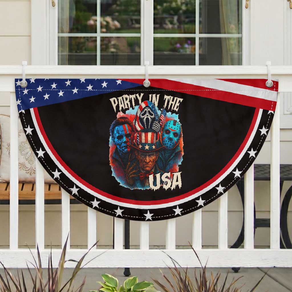 Funny Creepy 4th Of July Party In The USA Patriotic Fan Flag 4th Of July Horror Movie Independence Day