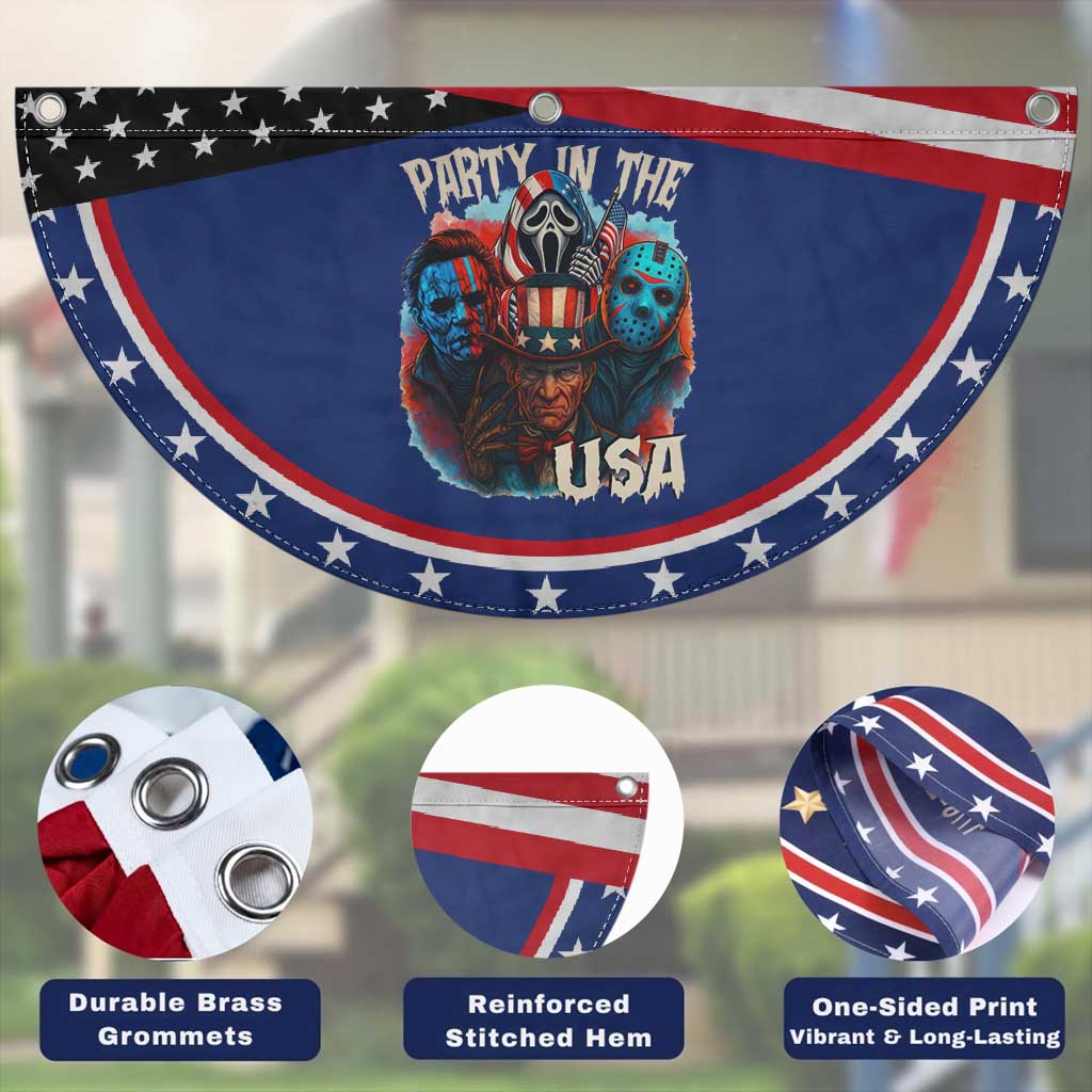 Funny Creepy 4th Of July Party In The USA Patriotic Fan Flag 4th Of July Horror Movie Independence Day