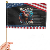 Funny Creepy 4th Of July Party In The USA Patriotic Handheld Flag 4th Of July Horror Movie Independence Day