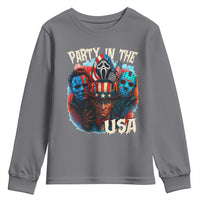 Funny Creepy 4th Of July Party In The USA Youth Sweatshirt 4th Of July Horror Movie Independence Day - Wonder Print Shop