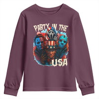 Funny Creepy 4th Of July Party In The USA Youth Sweatshirt 4th Of July Horror Movie Independence Day - Wonder Print Shop