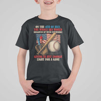 Funny 4th Of July Baseball T Shirt For Kid The Whole Sky Would Brighten Up With Fireworks Giving Us Light For A Game - Wonder Print Shop