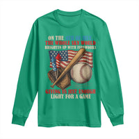 Funny 4th Of July Baseball Long Sleeve Shirt The Whole Sky Would Brighten Up With Fireworks Giving Us Light For A Game - Wonder Print Shop
