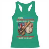 Funny 4th Of July Baseball Racerback Tank Top The Whole Sky Would Brighten Up With Fireworks Giving Us Light For A Game - Wonder Print Shop