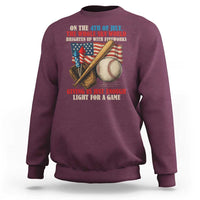 Funny 4th Of July Baseball Sweatshirt The Whole Sky Would Brighten Up With Fireworks Giving Us Light For A Game - Wonder Print Shop