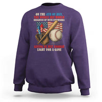 Funny 4th Of July Baseball Sweatshirt The Whole Sky Would Brighten Up With Fireworks Giving Us Light For A Game - Wonder Print Shop