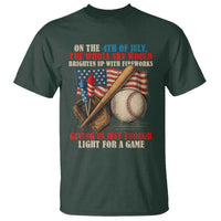 Funny 4th Of July Baseball T Shirt The Whole Sky Would Brighten Up With Fireworks Giving Us Light For A Game - Wonder Print Shop