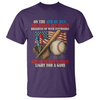 Funny 4th Of July Baseball T Shirt The Whole Sky Would Brighten Up With Fireworks Giving Us Light For A Game - Wonder Print Shop