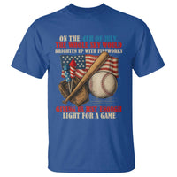 Funny 4th Of July Baseball T Shirt The Whole Sky Would Brighten Up With Fireworks Giving Us Light For A Game - Wonder Print Shop