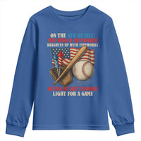 Funny 4th Of July Baseball Youth Sweatshirt The Whole Sky Would Brighten Up With Fireworks Giving Us Light For A Game - Wonder Print Shop