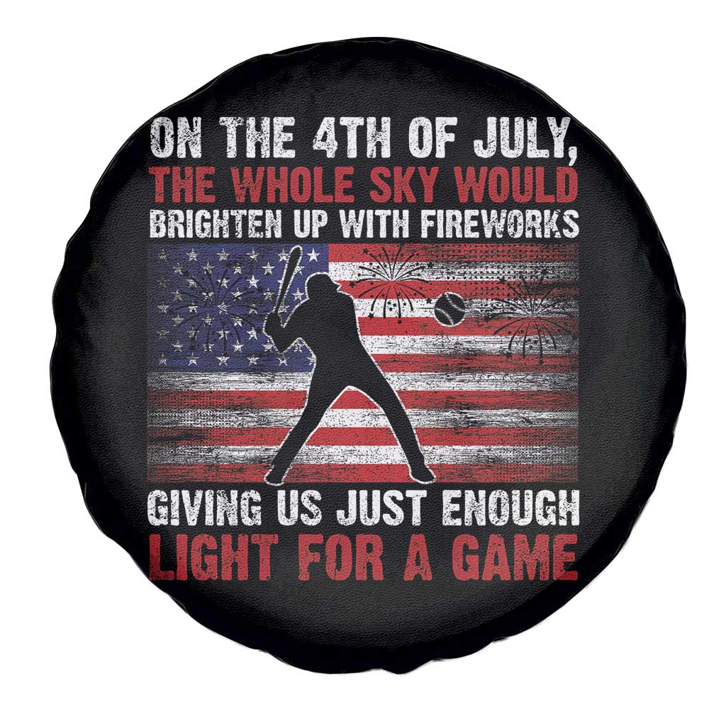 Funny 4th Of July Baseball Spare Tire Cover The Whole Sky Would Brighten Up With Fireworks American Flag - Wonder Print Shop