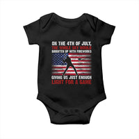 Funny 4th Of July Baseball Baby Onesie The Whole Sky Would Brighten Up With Fireworks American Flag - Wonder Print Shop